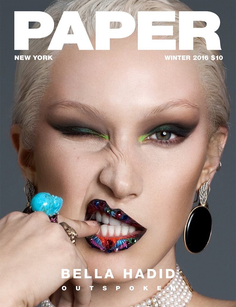 Top model Bella Hadid in Paper Magazine's Winter 2016 Issue